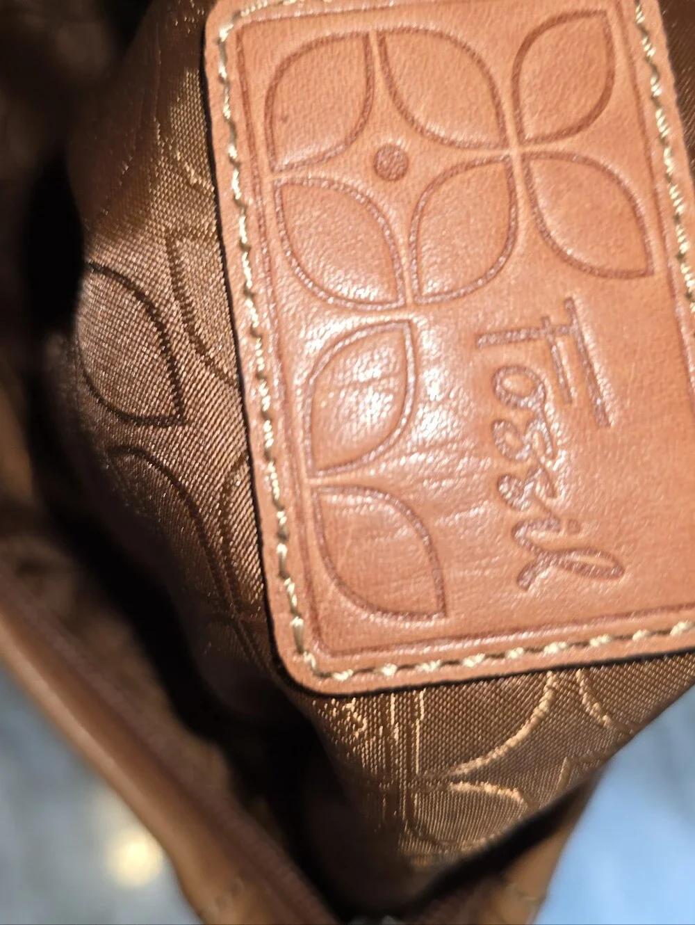 Fossil Cognac Leather Bag
